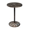 Outdoor Bistro Pub Table, Round Patio Bar Height Cocktail Table, Antique Bronze