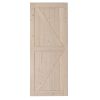 36 in. x 84 in. Unfinished Sliding Barn Door with 6.6FT Barn Door Hardware Kit & Handle ; K Frame; Solid Spruce Wood; Requires Simple DIY Assembly