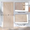 36 in. x 84 in. Unfinished Sliding Barn Door with 6.6FT Barn Door Hardware Kit & Handle ; K Frame; Solid Spruce Wood; Requires Simple DIY Assembly