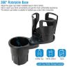 2 In 1 Car Cup Holder Extender Adapter 360° Rotating Dual Cup Mount Organizer Holder For Most 20 oz Up To 5.9in Coffee Bottle